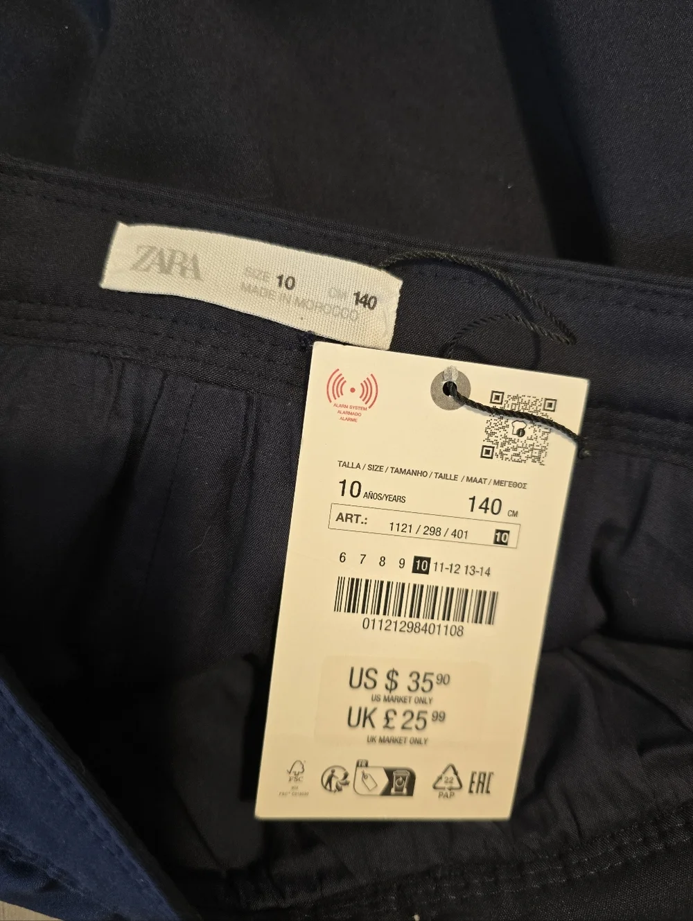Zara Balloon Mini Skirt Navy Size 10 NWT